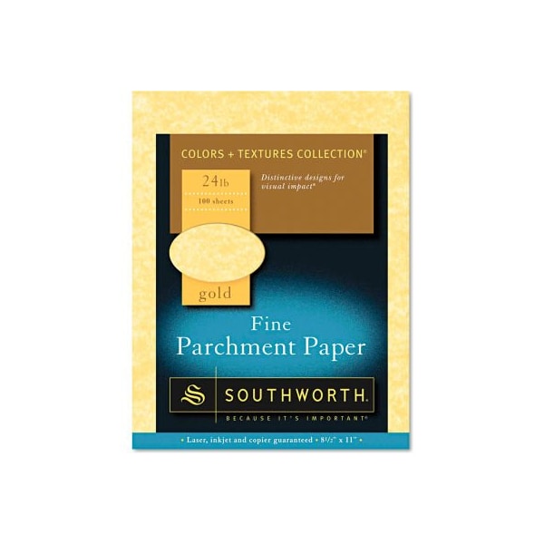 Southworth Products Corp. Southworth Parchment Specialty Paper P994CK336, 8-1/2" x 11", Gold, 100/Pack P994CK336 - main